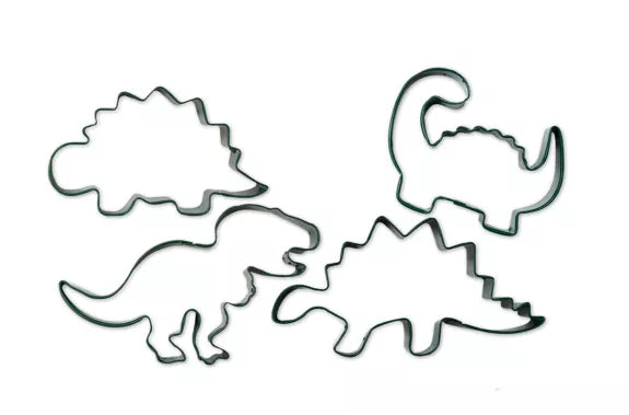 4 cortadores de galletas "dinosaurio"