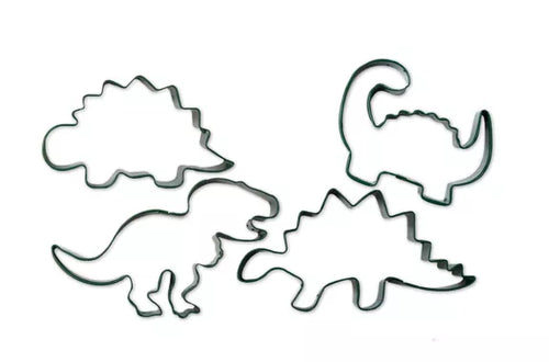 4 cortadores de galletas "dinosaurio"