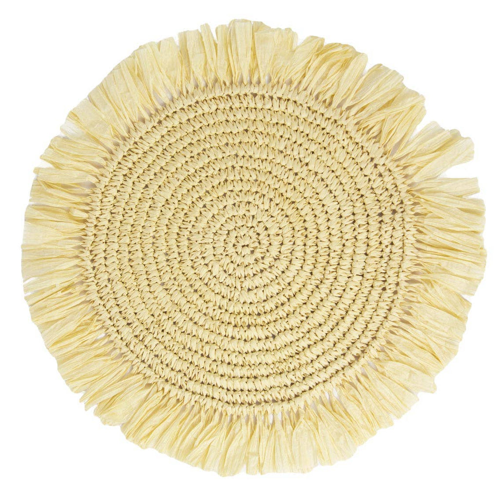 Manteles individuales de rafia color crema | Paquete de 2 | Decoración de mesa |