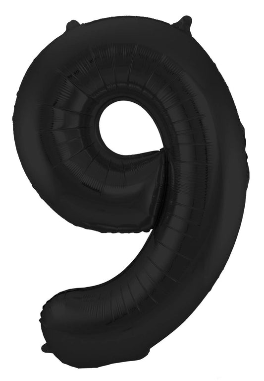 Globo Foil Number 9 Negro Metálico Mate - 86 cm