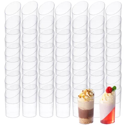 Set de 10 Vasitos de postre de plástico multiusos en ángulo (70 ml)