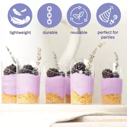 Set de 10 Vasitos de postre de plástico multiusos en ángulo (70 ml)