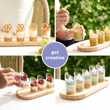 Set de 10 Vasitos de postre de plástico multiusos en ángulo (70 ml)