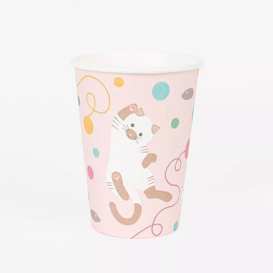 8 vasos de papel: gato