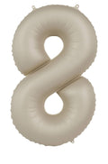 Globo de aluminio número 8, latte cremoso, ultra mate, 86 cm