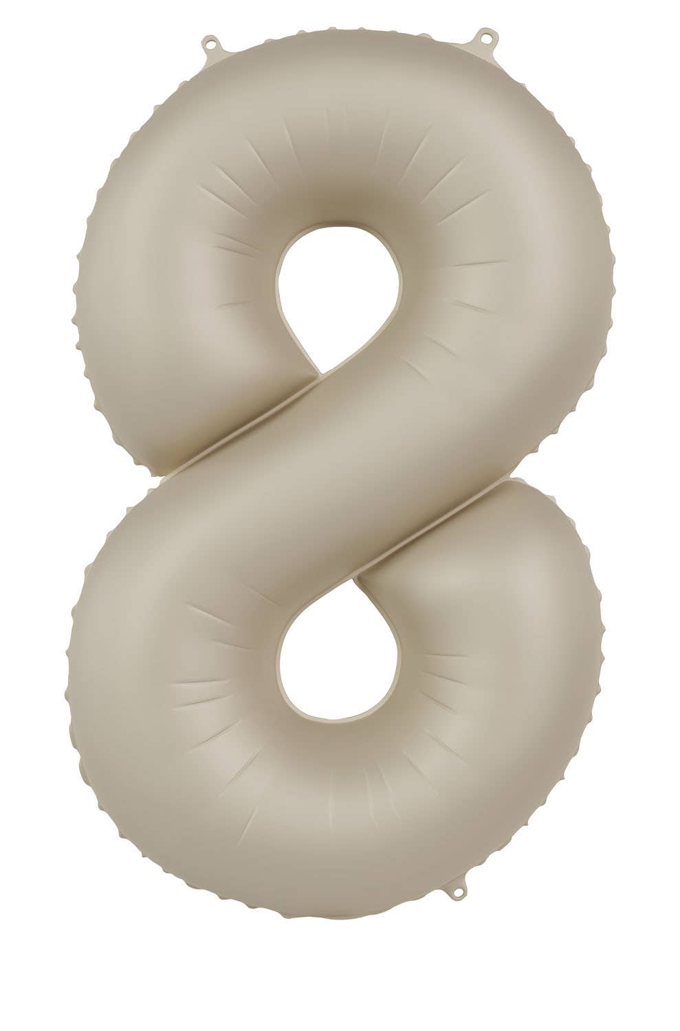 Globo de aluminio número 8, latte cremoso, ultra mate, 86 cm