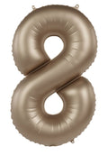 Globo de aluminio número 8, oro claro, satinado brillante, 86 cm
