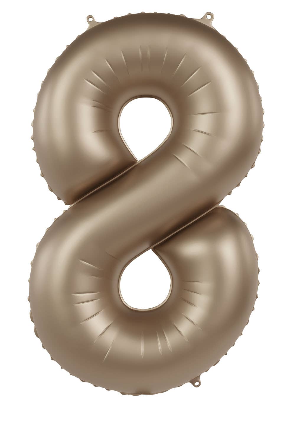 Globo de aluminio número 8, oro claro, satinado brillante, 86 cm