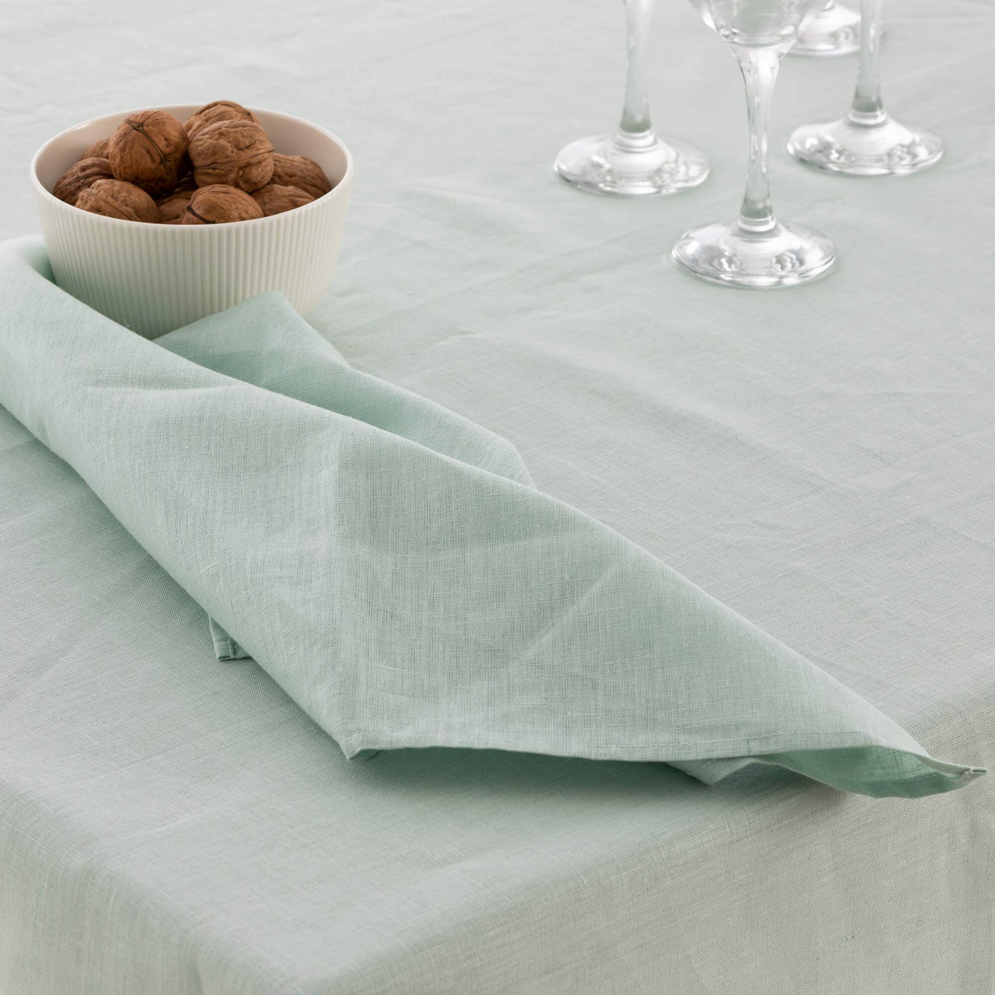 Servilletas Lino 100% Aqua 50X50 Cm