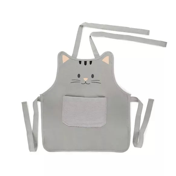 Delantal,Kitty,gris,infantil,50 cm,poliéster