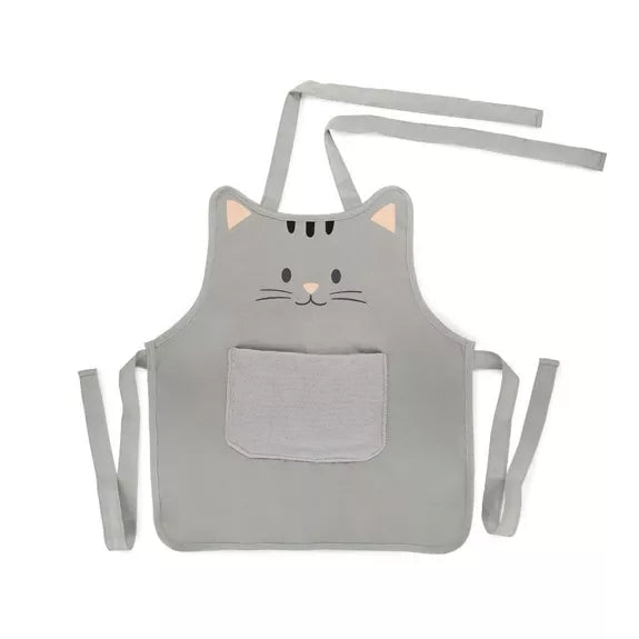 Delantal,Kitty,gris,infantil,50 cm,poliéster