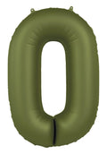 Globo de aluminio número 0, color verde oliva, ultramate, 86 cm