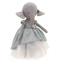 Peluche de algodón de Cotti Motti - Ali el elefante: vestido azul claro + cuento de sirena de regalo (30 cm)