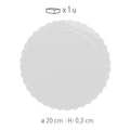 PLATO REDONDO PARA TARTA ONDULADO BLANCO 3 MM 20CM