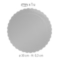 PLATO REDONDO PARA TARTA ONDULADO BLANCO 3 MM 25CM
