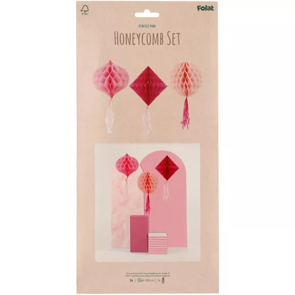 Set panal -nido de papel  - Perfect Pink - 3 piezas