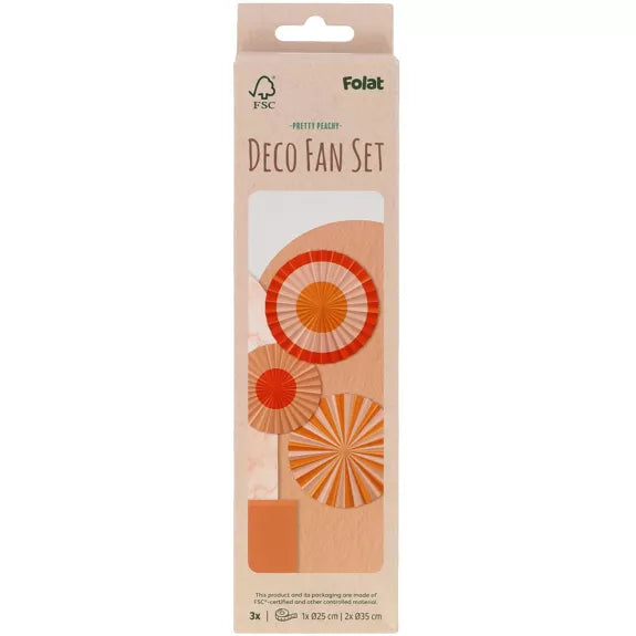 Set de abanicos Deco - Pretty Peachy - 3 piezas
