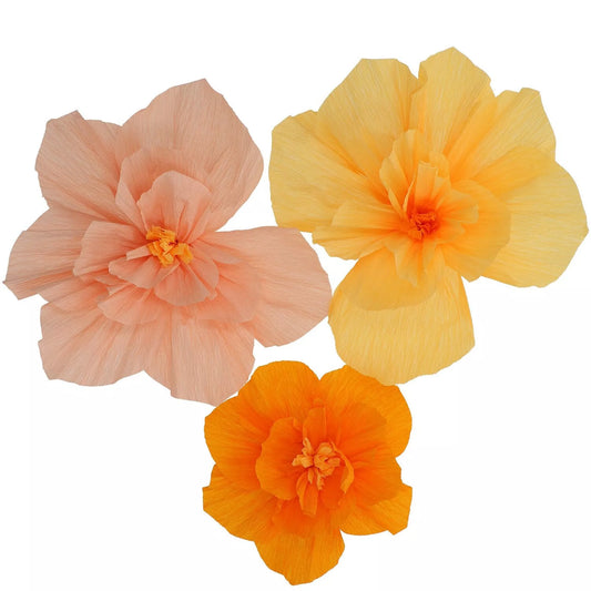 Decoración de fiesta  - Juego de flores - Pretty Peachy - 3 piezas