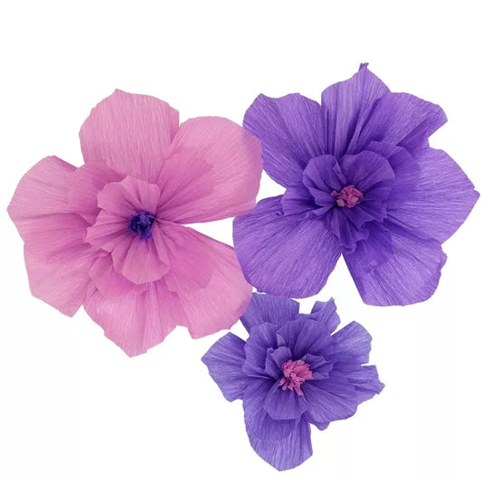 Decoración de fiesta - Juego de flores - Posh Purple - 3 piezas