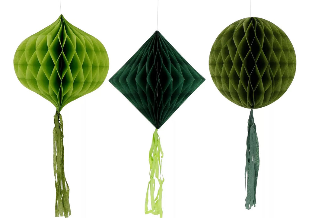 Set panal -nido de papel  - Verde - 3 piezas