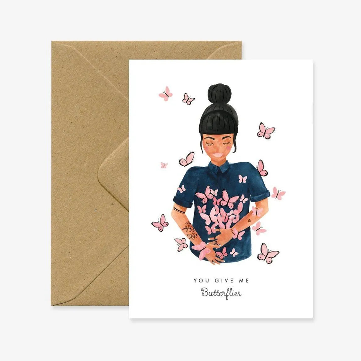 Tarjeta de felicitación -  Mariposas A6 (105 × 148 mm)