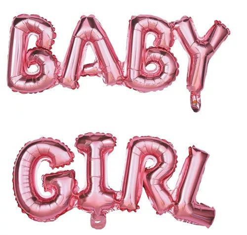 GLOBOS CON LETRAS DE MYLAR PARA BEBÉ NIÑA