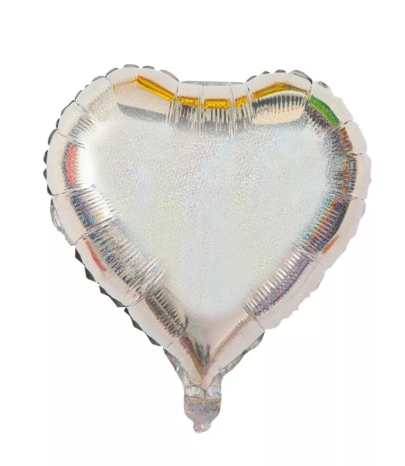 GLOBO DE MYLAR CON CORAZÓN IRIDISCENTE