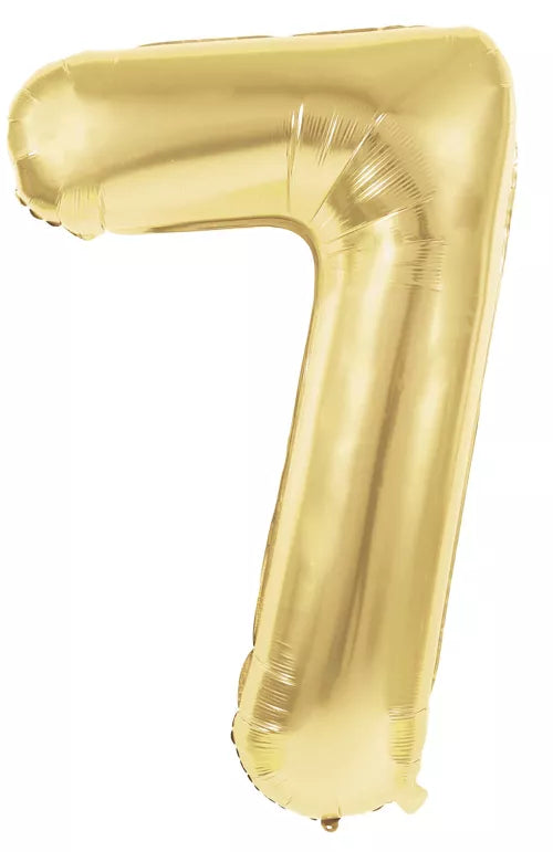 GLOBO MYLAR NÚMERO 7 DORADO 36CM