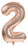 GLOBO MYLAR NÚMERO 2 ORO ROSA 36CM