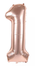 GLOBO MYLAR NÚMERO 1 ORO ROSA 36CM