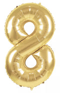 GLOBO MYLAR NÚMERO 8 DORADO 36CM
