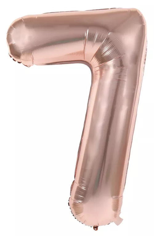 GLOBO MYLAR NÚMERO 7 ORO ROSA 36CM