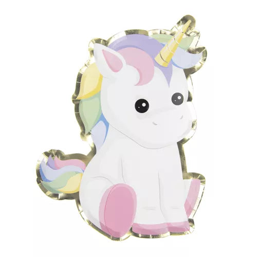 PLATOS DE UNICORNIO BEBÉ 25 CM X 8