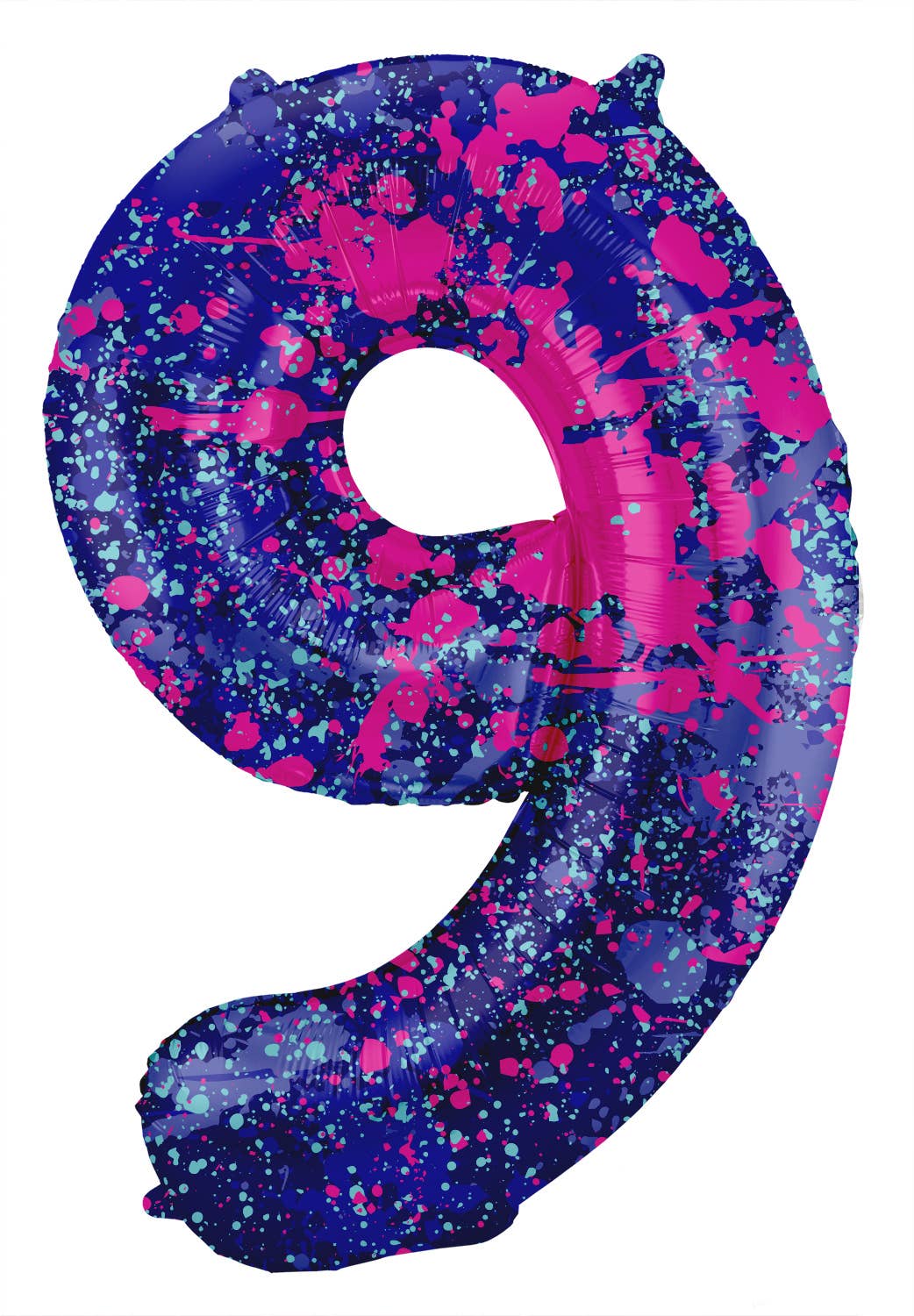 Globo de aluminio número 9 Paint Splash, 86 cm