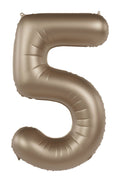 Globo de aluminio número 5, oro claro, satinado brillante, 86 cm