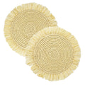 Manteles individuales de rafia color crema | Paquete de 2 | Decoración de mesa |