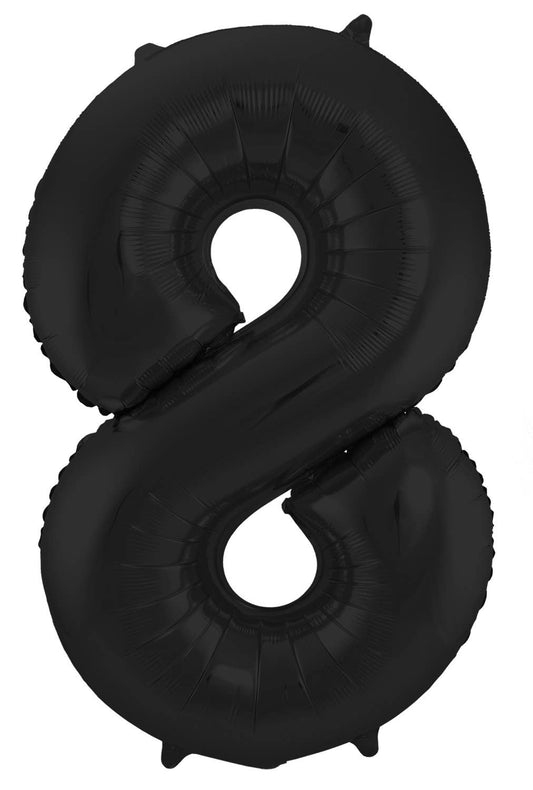 Globo Foil Number 8 Negro Metálico Mate - 86 cm