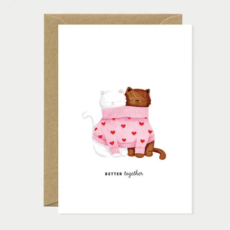 Tarjeta de felicitación - Gatos mejor juntos  A6 (105 × 148 mm) (Copia) (Copia)