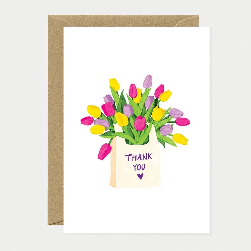 Tarjeta de felicitación - Bolsa de tulipanes de agradecimiento A6 (105 × 148 mm)