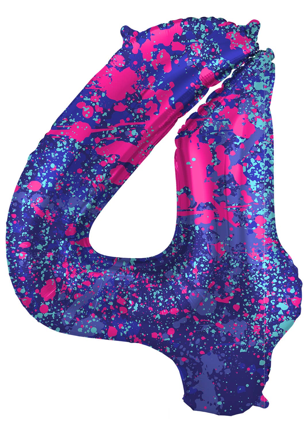 Globo de aluminio número 4 Paint Splash, 86 cm