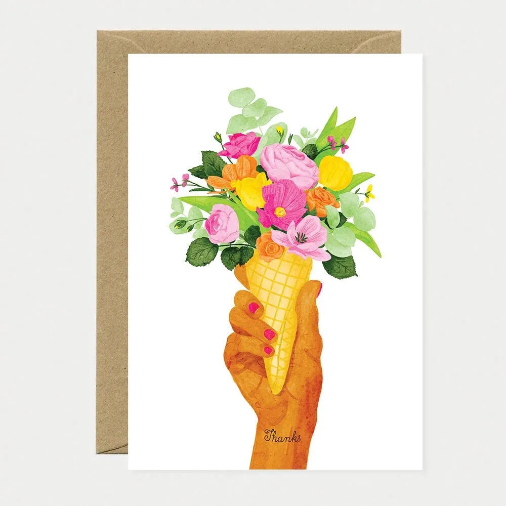 Tarjeta de felicitación - Gracias Flores de helado A6 (105 × 148 mm)