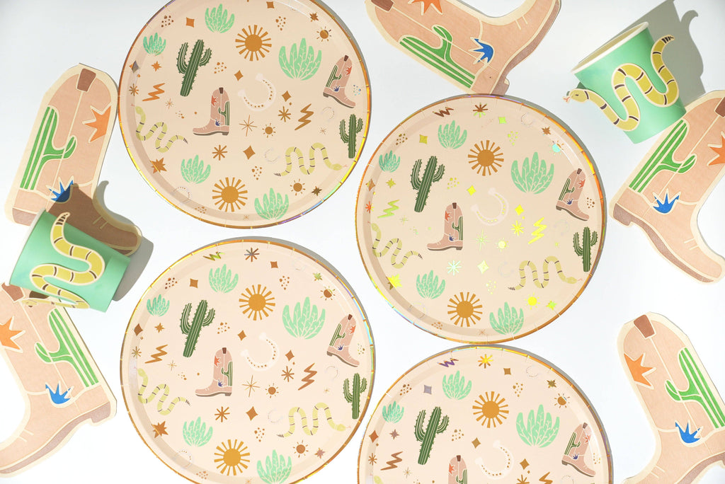 Platos de papel viejo oeste (x12) - Colección Fiesta Oeste