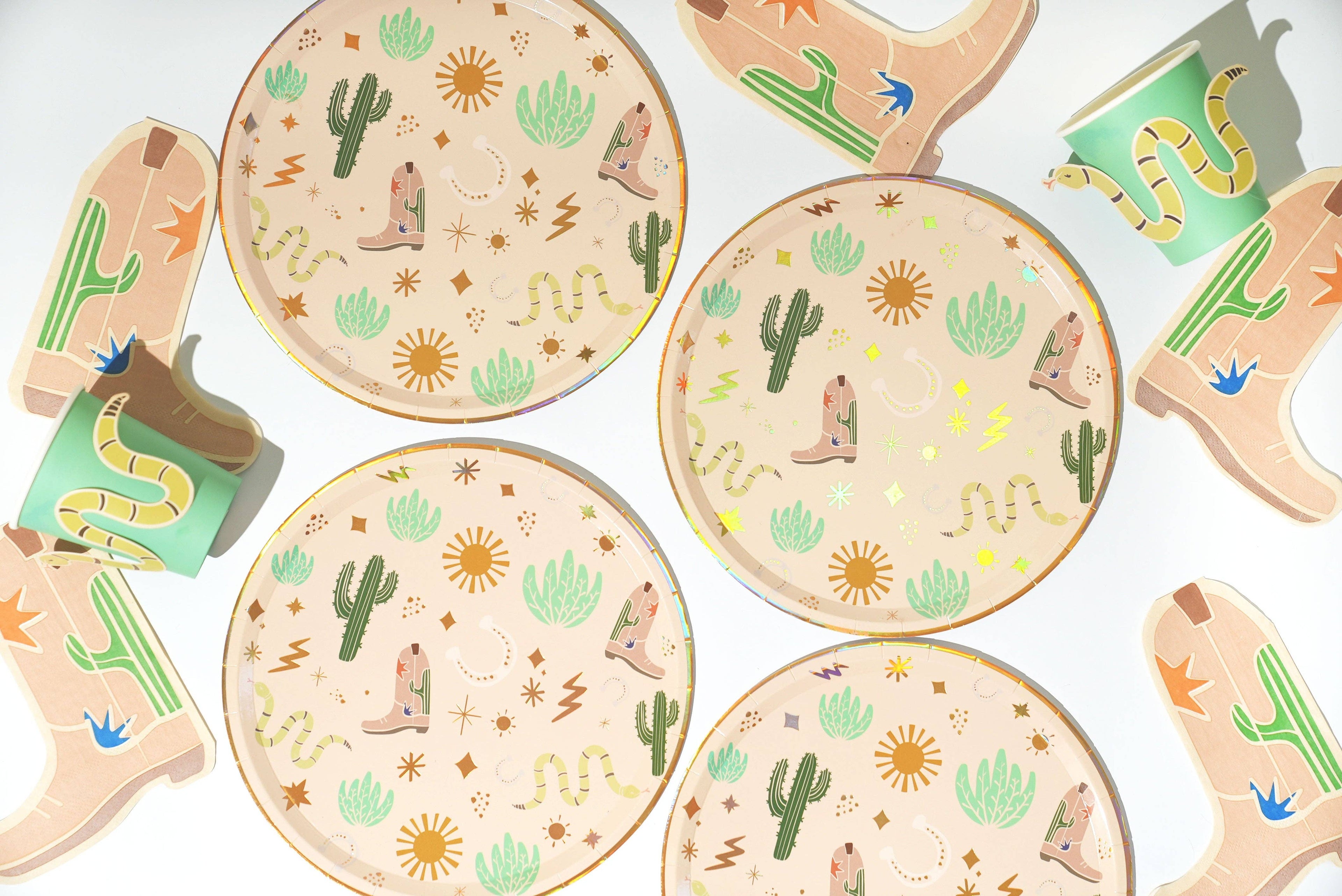 Platos de papel viejo oeste (x12) - Colección Fiesta Oeste