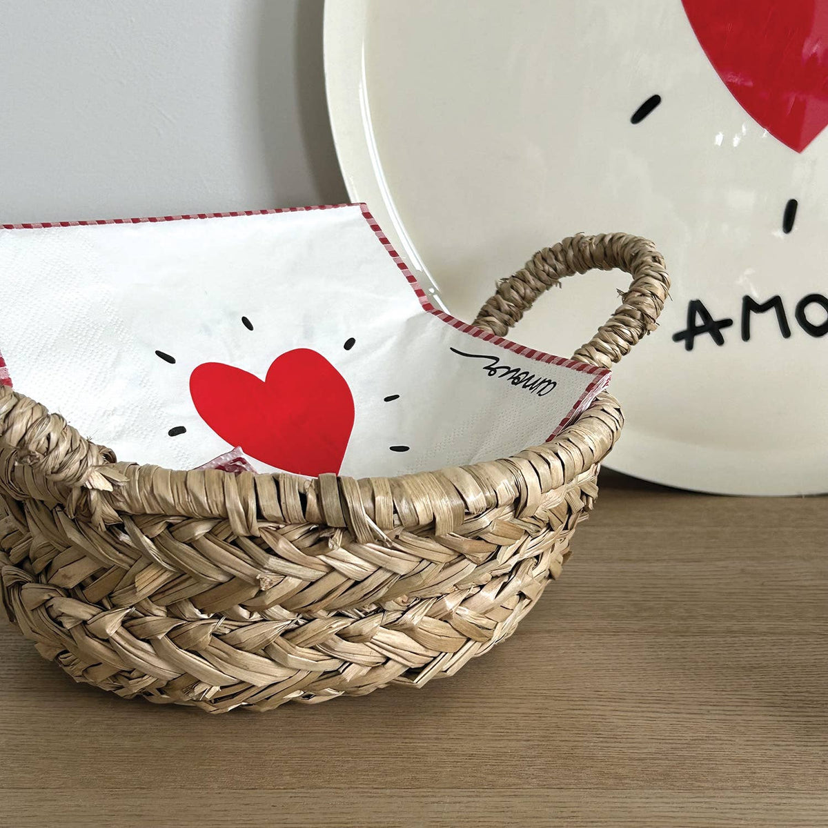 Servilletas de papel con corazón rojo x20