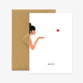 Tarjeta de felicitación con audio- Beso - Amor y amistad A6 (105 × 148 mm)