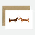 Tarjeta de felicitación con audio - Amantes de los perros salchicha A6 (105 × 148 mm)