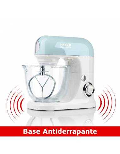 Batidora Haeger Glass Cake 700 con tazón de vidrio de 5 litros, 700 W y 3 varillas