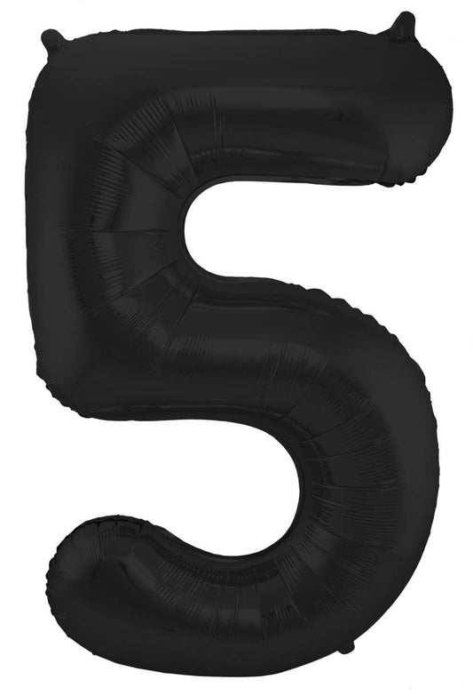 Globo Foil Number 5 Negro Metálico Mate - 86 cm