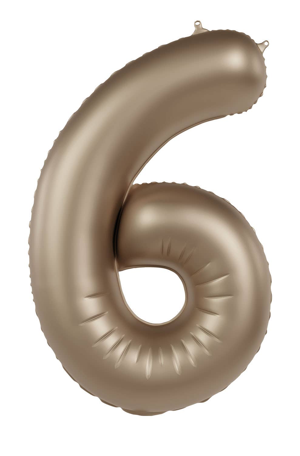 Globo de aluminio número 6, oro claro, satinado brillante, 86 cm