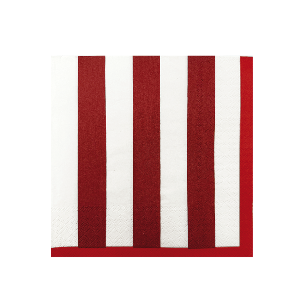 Servilleta de papel a rayas rojas x20